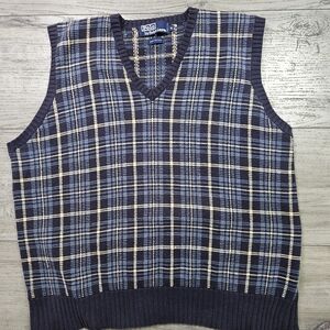 Vintage Polo Ralph Lauren Plaid Varsity Vest Size Large